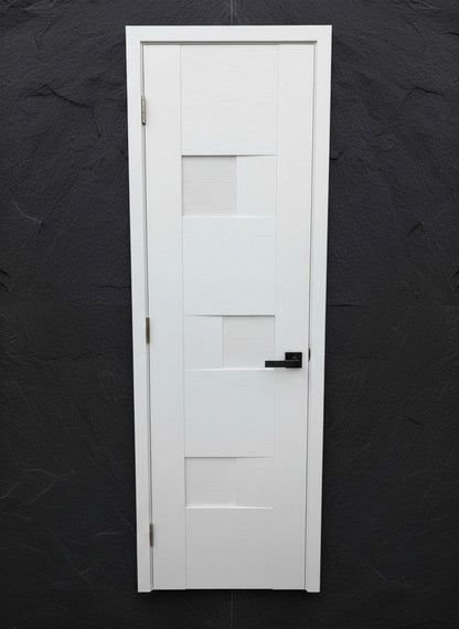 Puerta interior Milano Blanco con paneles geométricos en relieve