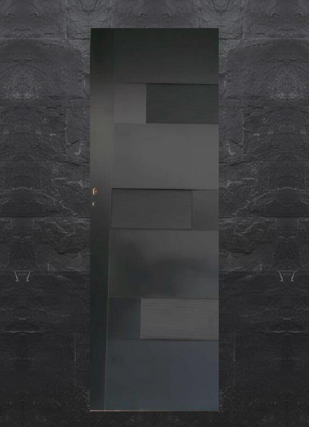 Puerta interior Nero Panel negra con paneles texturizados