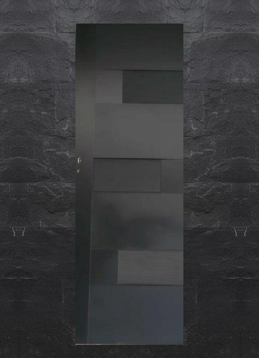 Puerta interior Nero Panel negra con paneles texturizados
